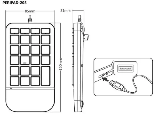Perixx PERIPAD-205 Numeric Keypad FIG 1