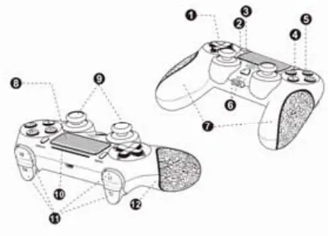 YCCTEAM YCC PS6003 Wireless Game Controller - button
