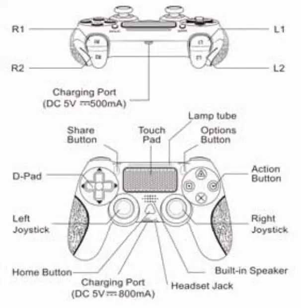 YCCTEAM YCC PS6003 Wireless Game Controller - parts.
