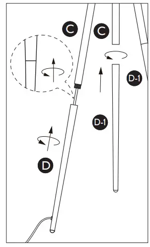 JOHN LEWIS 12020111 Tripod Floor Lamp - Product assembly 3