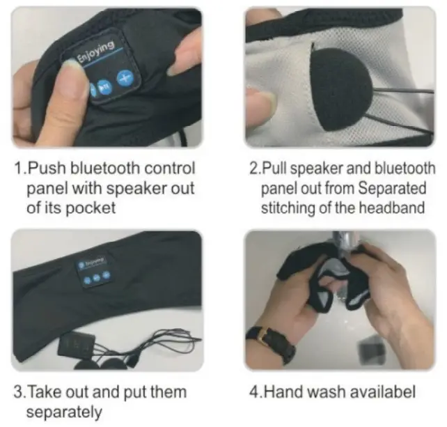 Voerou VOEB02 VOE BTHD520 Sleep Headphones Handband - Bluetooth