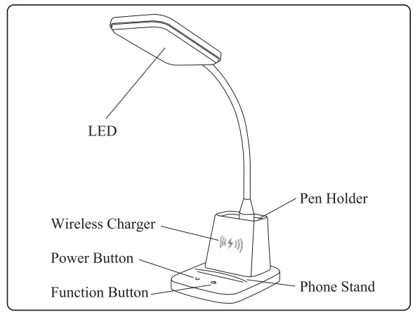 Foshan Bochuang Spark Technology CP TD FX E 001 Wireless Charger Desk Lamp - fig