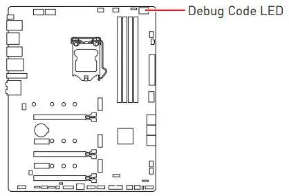 msi MPG Z590 Gaming Force Motherboard - Debug Code LED