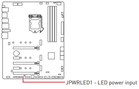 msi MPG Z590 Gaming Force Motherboard - LED power input