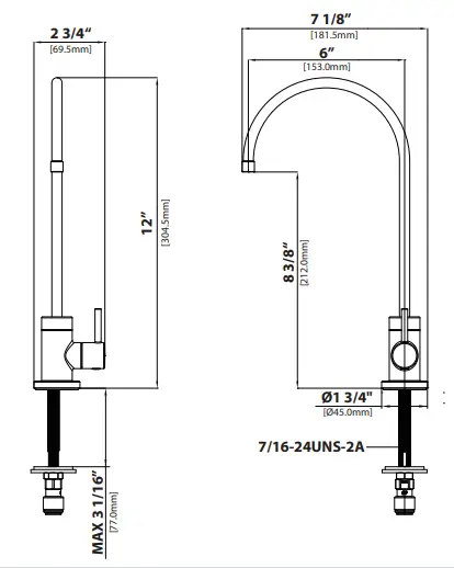 Kraus Bolden Single Handle Faucet Dimension
