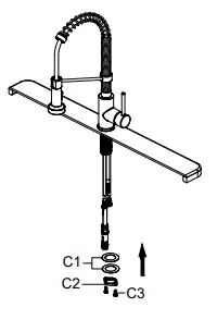 Kraus Bolden Single Handle Pull assembly