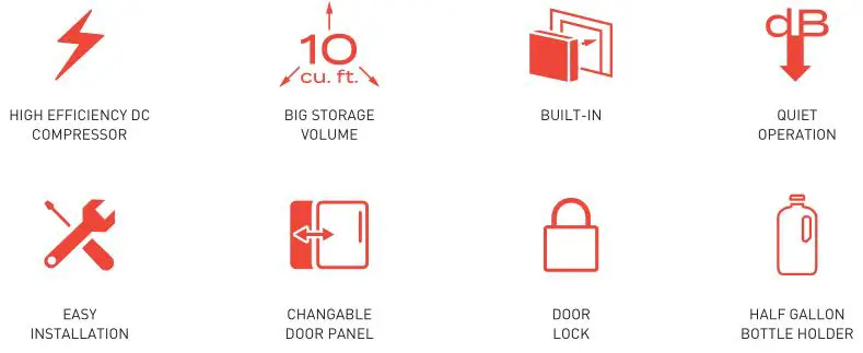 FURRION 10 Cu Ft 12V Built-in Refrigerator - Highlight