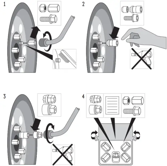 MAZDA Lockable Wheel Nuts - Fig 1