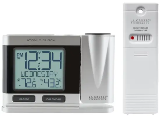 LA CROSSE TECHNOLOGY 616-1410 Atomic Projection Clock with Indoor Outdoor Temperature