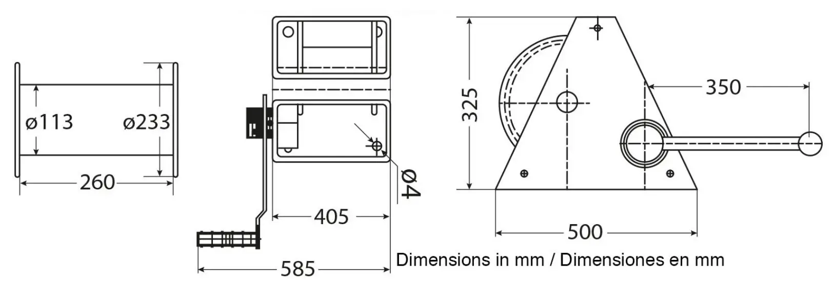 ProWINCH PWUG2000 2 Ton Manual Winch Automatic Brake - Specifications