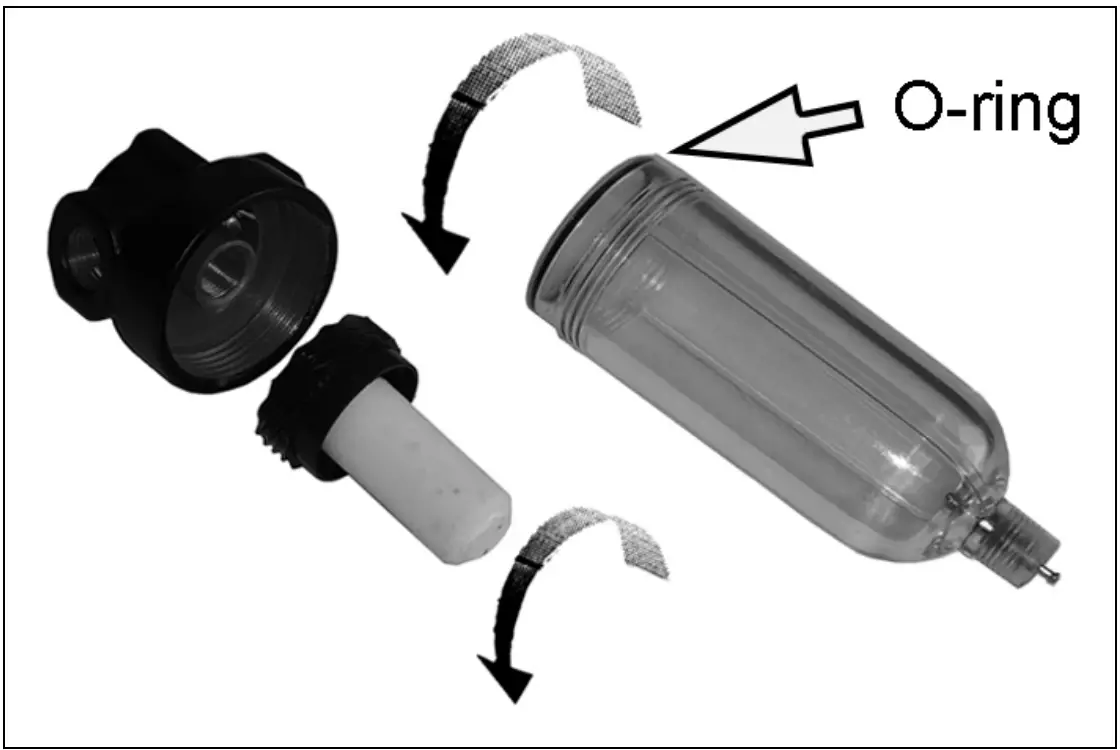 Clarke CAT184 AIRLINE FILTER - DISASSEMBLY