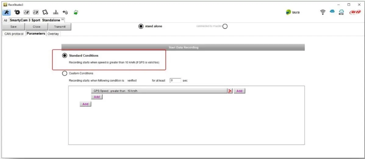 AIM 3 Sport The SmartyCam - Configuring the SmartyCam