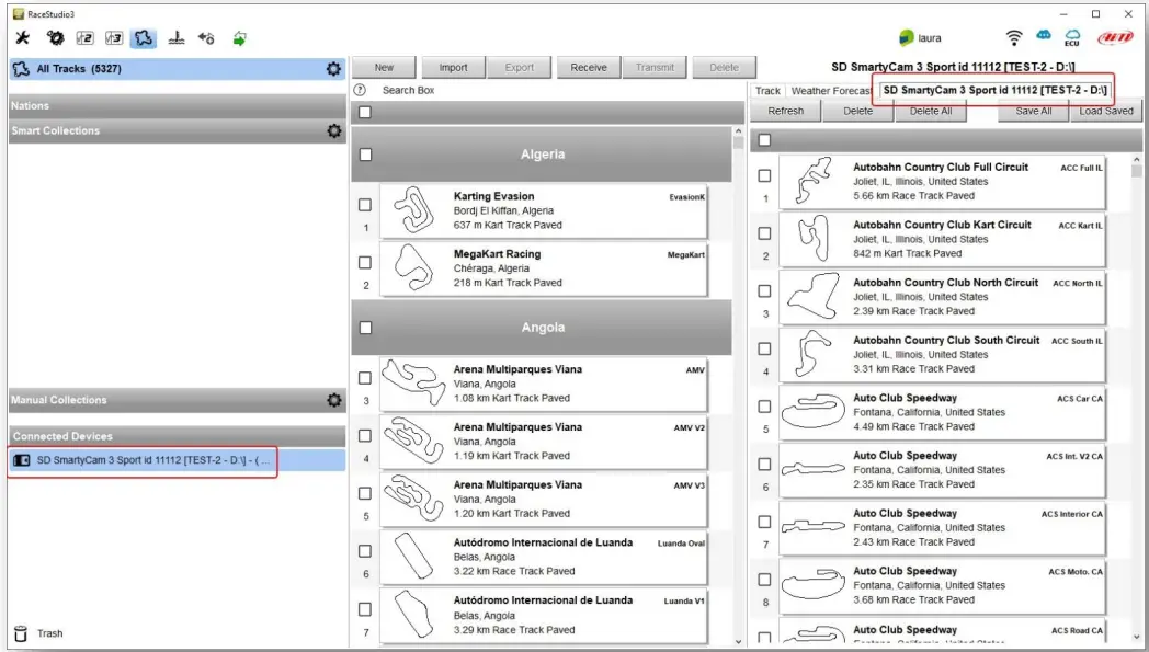 AIM 3 Sport The SmartyCam - SmartyCam 3 microSD is shown bottom