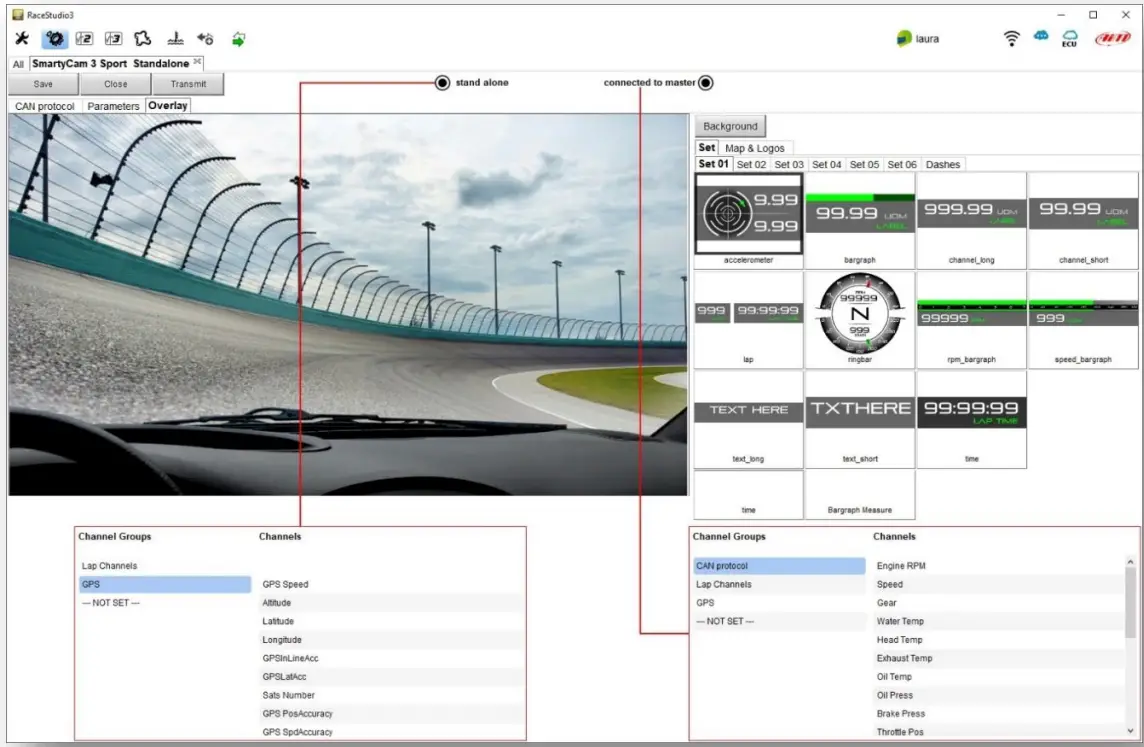 AIM 3 Sport The SmartyCam - SmartyCam 3 overlay