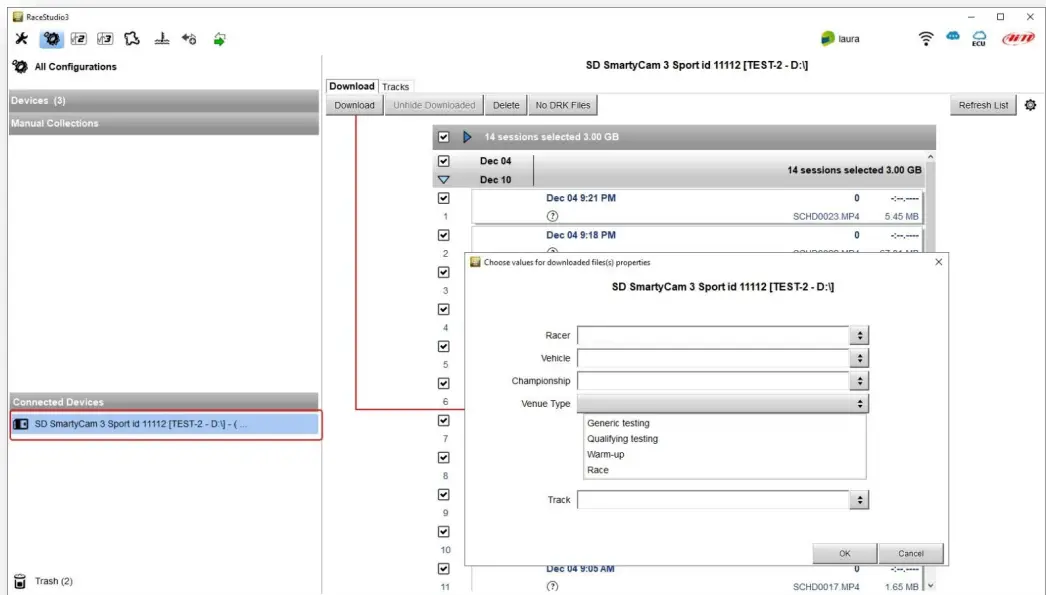 AIM 3 Sport The SmartyCam - Video Management