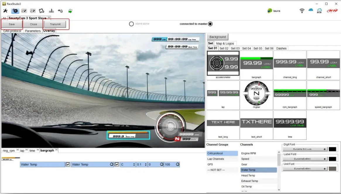 AIM 3 Sport The SmartyCam - configuration to the SmartyCam 3