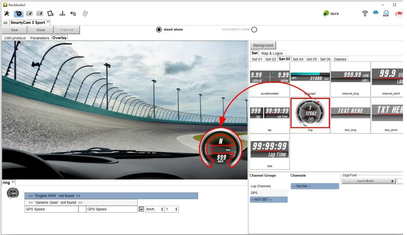 AIM 3 Sport The SmartyCam - desired position in the