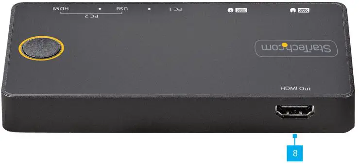 StarTech SV221HUC4K Port 60Hz HDMI KVM Switch USB-C Host Port - Rear