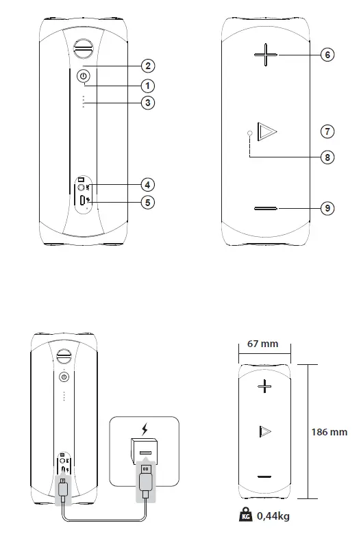 SHARP-GX-BT280-Portable-Bluetooth-Speaker-fig-1