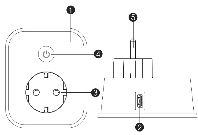 TESLA 1890041 Smart Plug 2 USB - fig