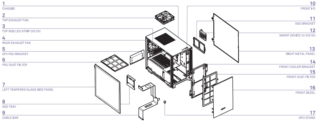 NZXT H210 Mini ITX Gaming Case with Tempered Glass-1