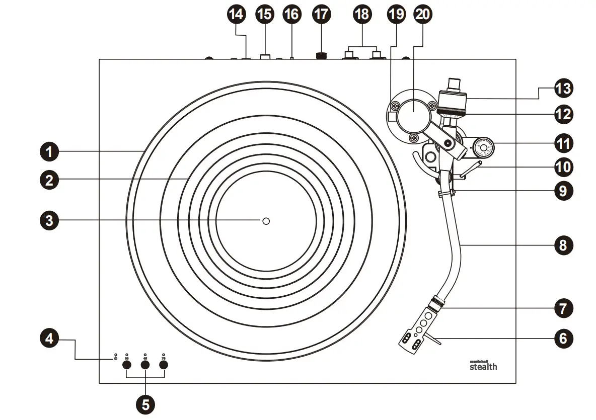 823STEALTH Music Hall Stealth Direct Drive Turntable - Part