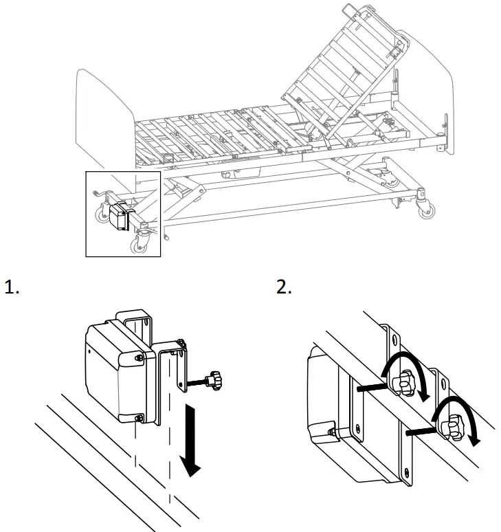 INVACARE NordBed Essential Medical Bed - brackets 3