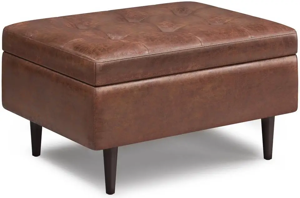 SIMPLiHOME AXCOT-SHSS-DSB Small Coffee Table Storage Ottoman