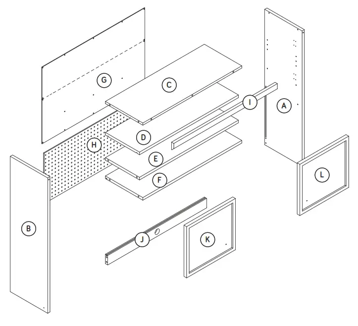 Teknik 5421414 Storage Hutch - Part Identiﬁ cation