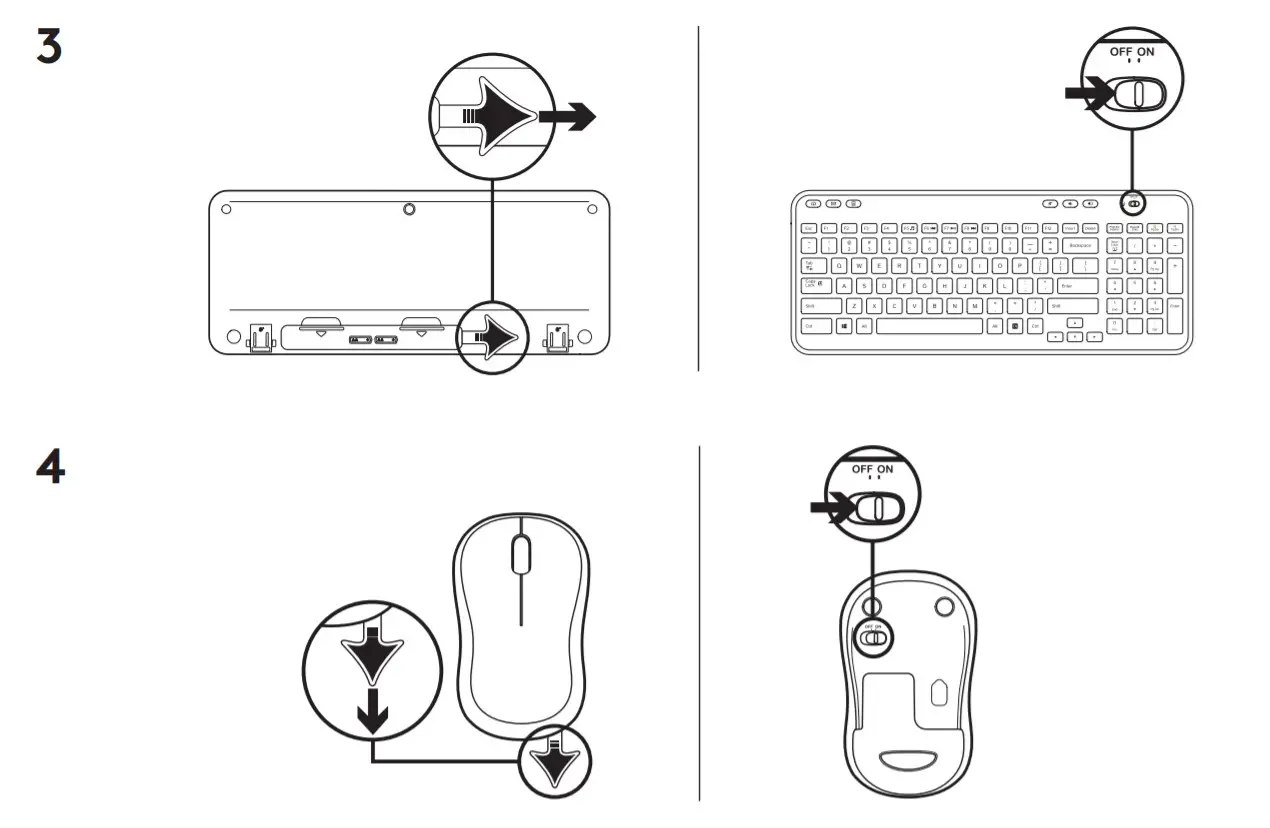 logitech Wireless Combo MK360 - CONNECTING THE KEYBOARD AND MOUSE2
