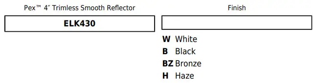 ELCO Lighting ELK430W 4 Inch Pex Round Trimless Adjustable Smooth Reflector Trim - number