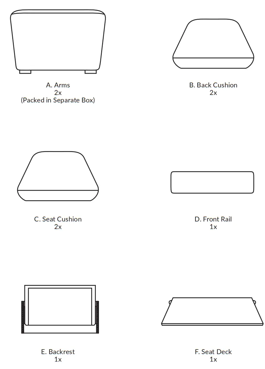 Dwell Home Inc X-L1-BHZ Declan 64.17 in. W Gray Square Arm Fabric Lawson Rectangle High-density Foam Sofa - fig 2