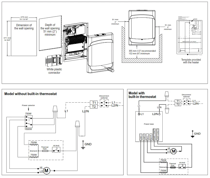 OUELLET OVC Series Compact Electronic Fan Heater - Fig
