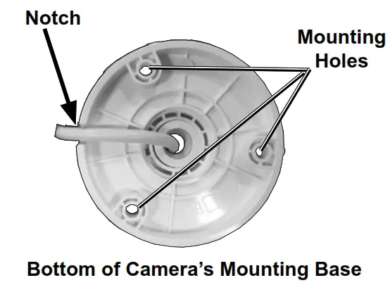 COBRA 1080P Weatherproof Color Wireless NVR Camera with Night Vision - Bottom of Camera’s Mounting Base