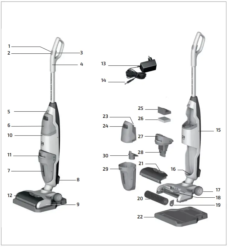 LEIFHEIT 11914 Cordless Vacuum and Wipe - FIGURE 1