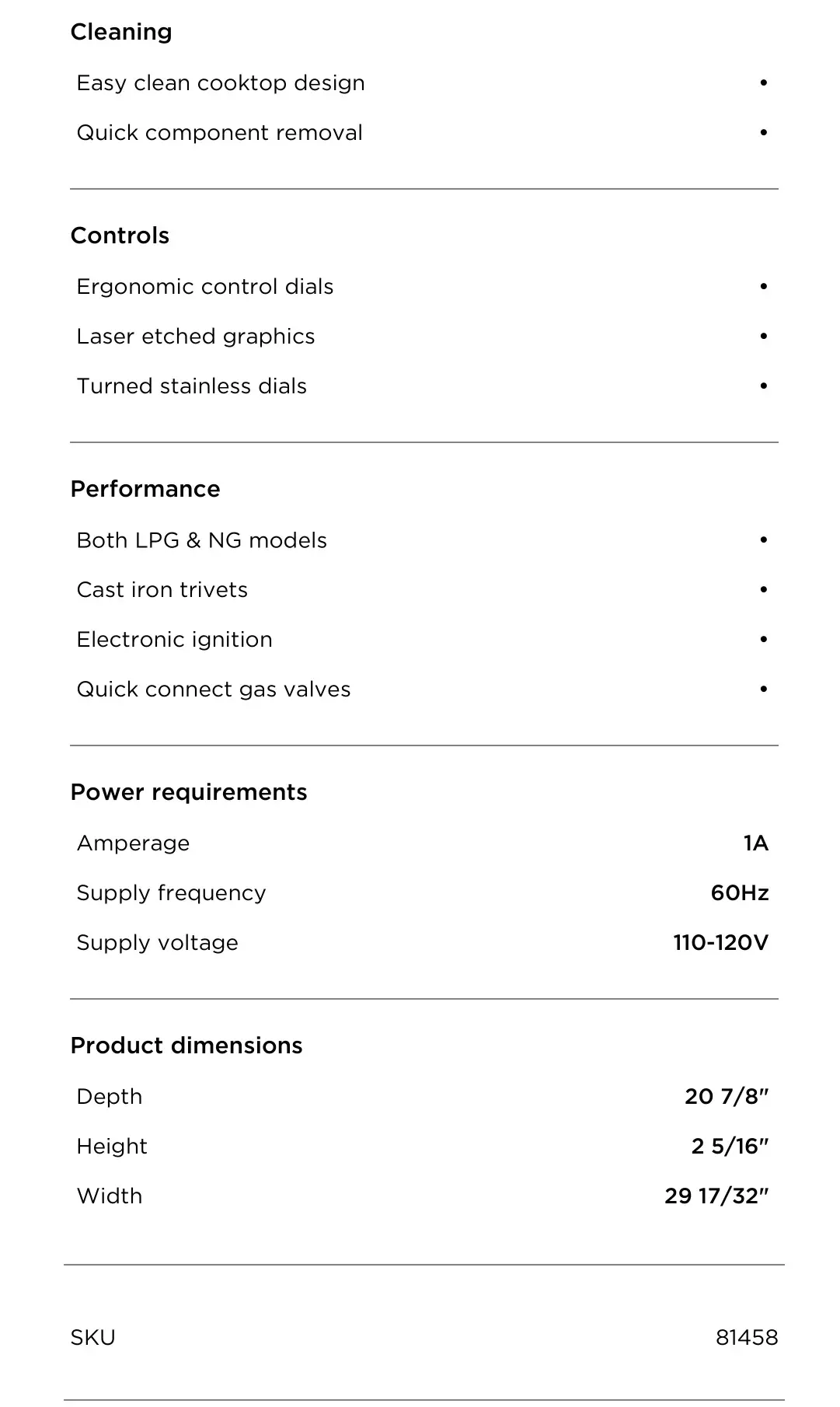 FISHER PAYKEL CG305DLPX1_N Gas on Steel Cooktop, 30, LPG - SPECIFICATIONS 2