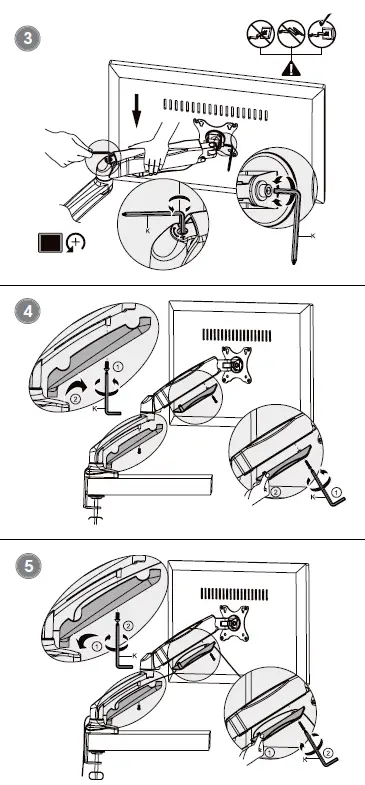manhattan 462303 Aluminum Gas Spring Single Monitor Desk Mount 3
