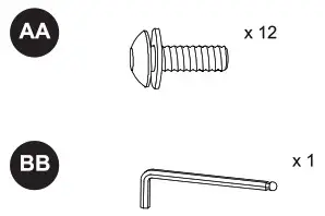 allen plus roth FSS60710L Dining Bench 5106725 - HARDWARE CONTENTS