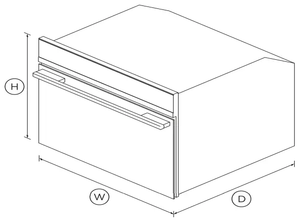 FISHER PAYKEL OM24NDBB1 Convection Speed Oven 24 Inch - DIMENSIONS