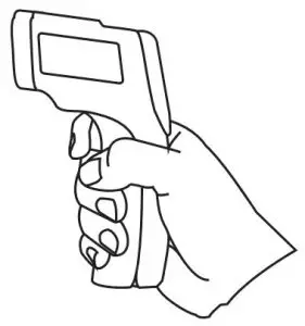 HOLD for continuous temperature reading