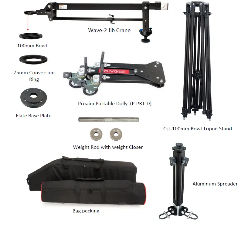 PROAIM P-WV-2SD 7-Feet-Wave 2 Jib-Crane-Dolly-Stand-FIG- (1)