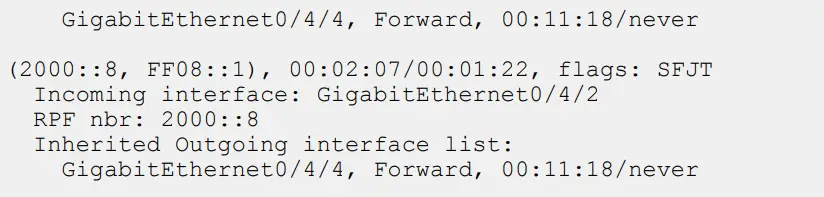 Router# show ipv6 mroute ff08::1
