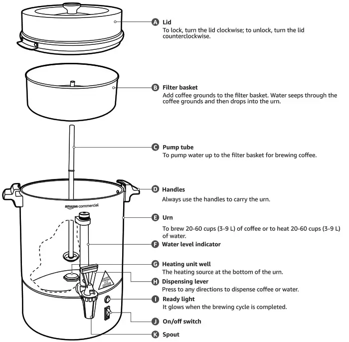 amazon commercial B08P5HKZ18 60 Cup Aluminum Coffee Urn - appliance