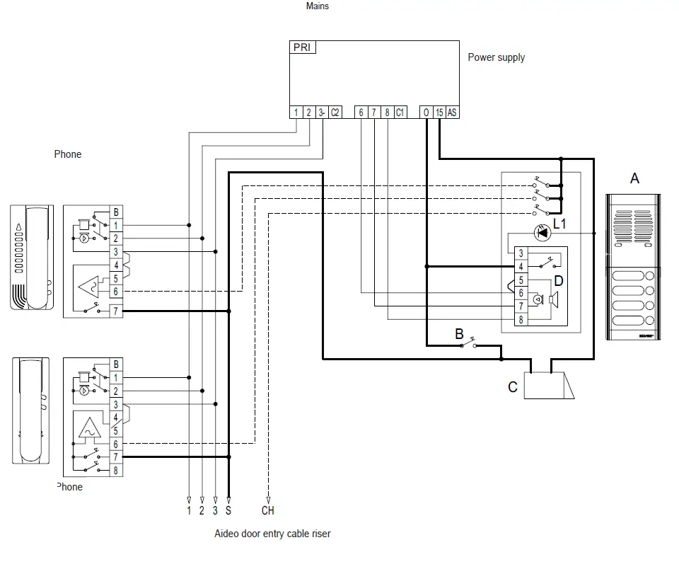VIMAR 8870.1 Handset Style Apartment Station 3