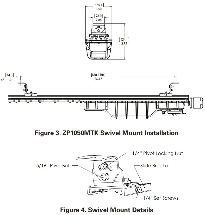 EATON Hazard Gard Linear LED EM XPLA Series LED Fixtures - Swivel Mount