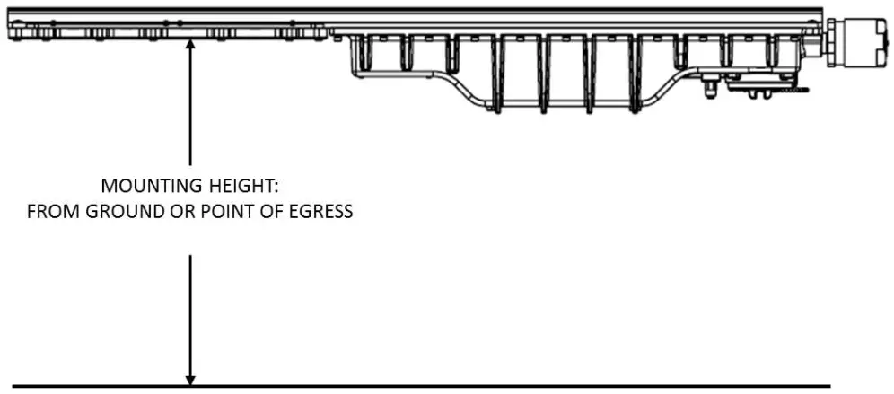 EATON Hazard Gard Linear LED EM XPLA Series LED Fixtures - mounting height