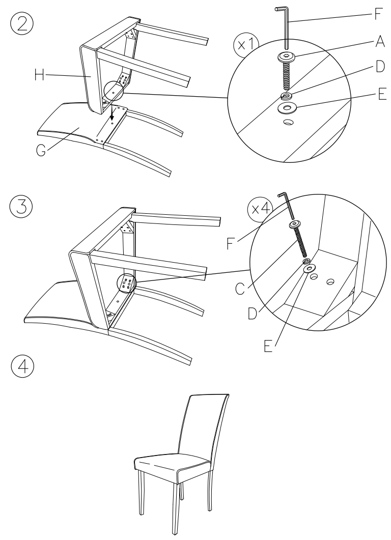 ASHLEY D250-02 Multi Dining Upholstered Side Chair - fig 2