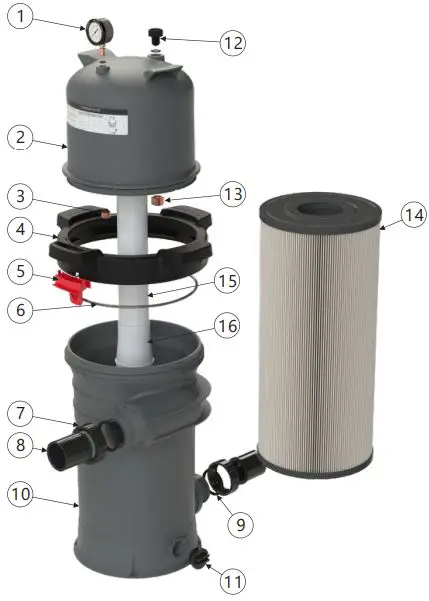 Emaux ICF100 Single Element Cartridge Filter-FIG10