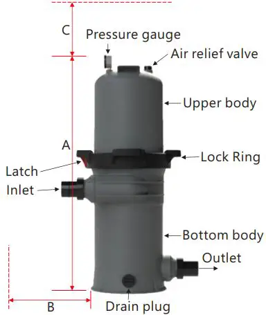Emaux ICF100 Single Element Cartridge Filter-FIG3