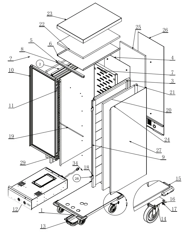MAINSTREET EQUIPMENT 541CH1836U Full Size Non Insulated Heated Holding Cabinet - fig 4